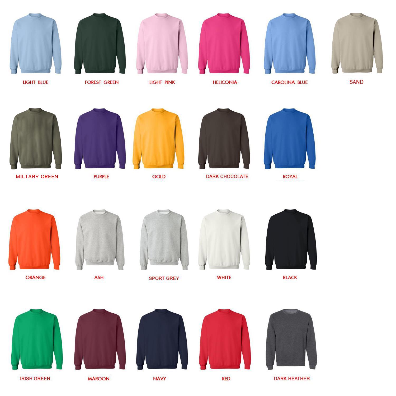 sweatshirt color chart - Dog Man Merch