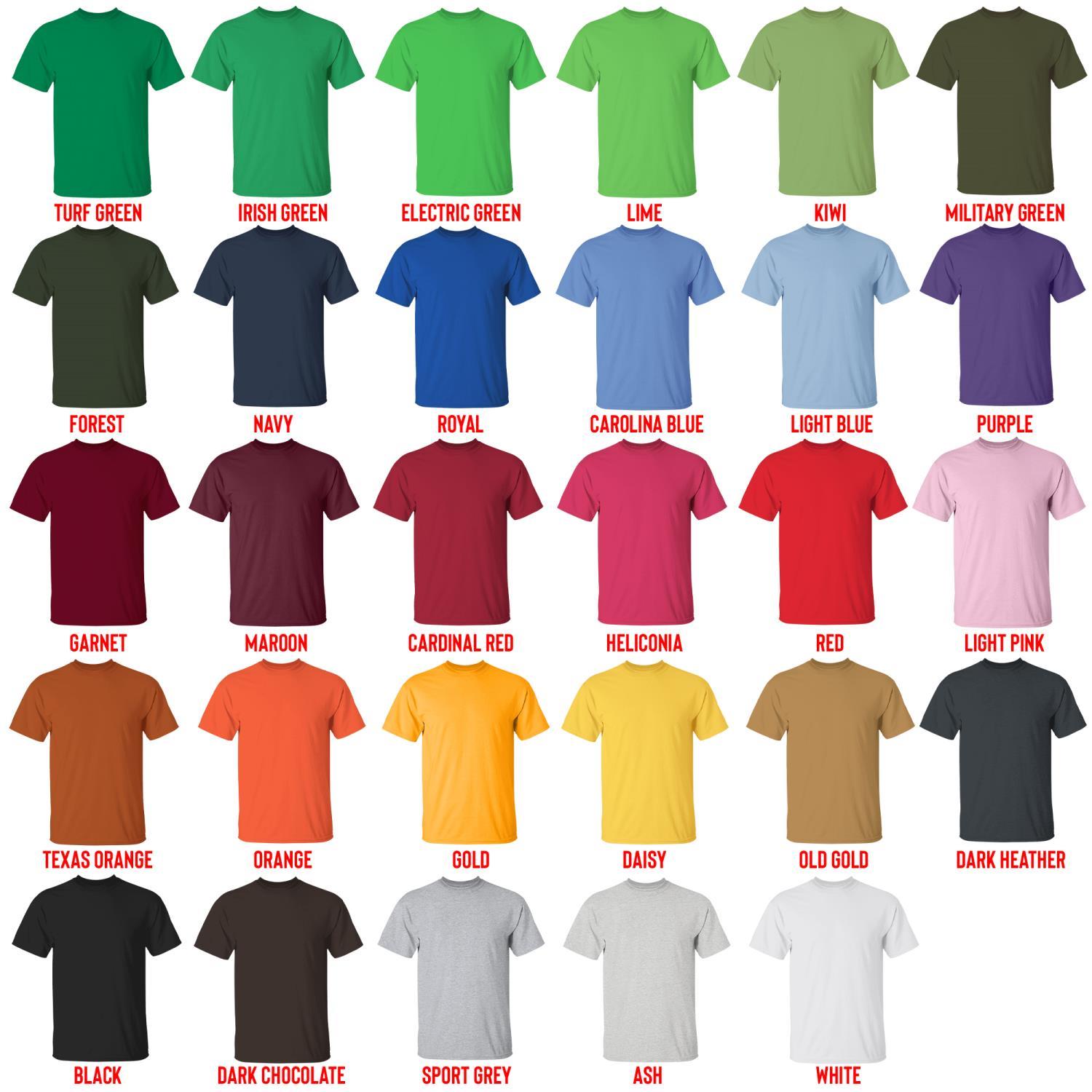 t shirt color chart - Dog Man Merch