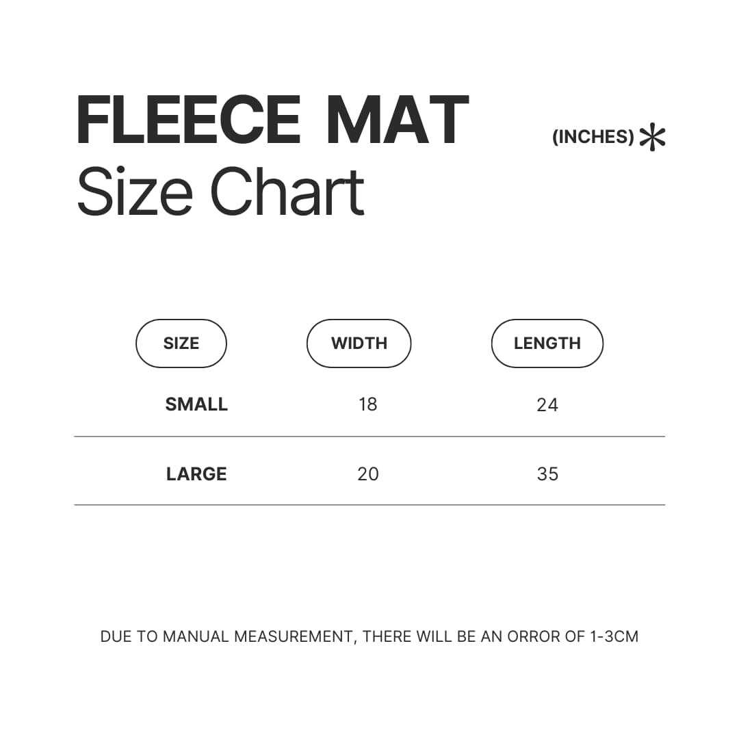 Fleece Mat Size Chart - Dog Man Merch