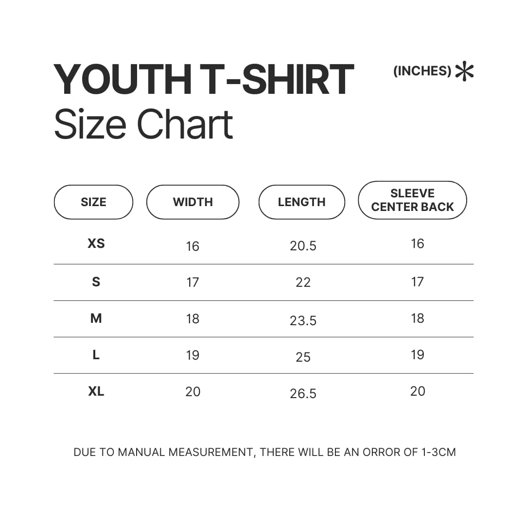 Youth T shirt Size Chart - Dog Man Merch