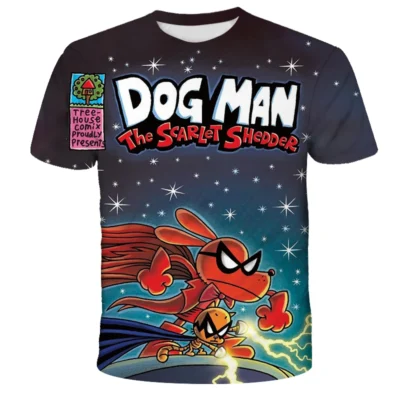 The Scarlet Shedder Cartoon Dog Man 3D Kid T-shirt