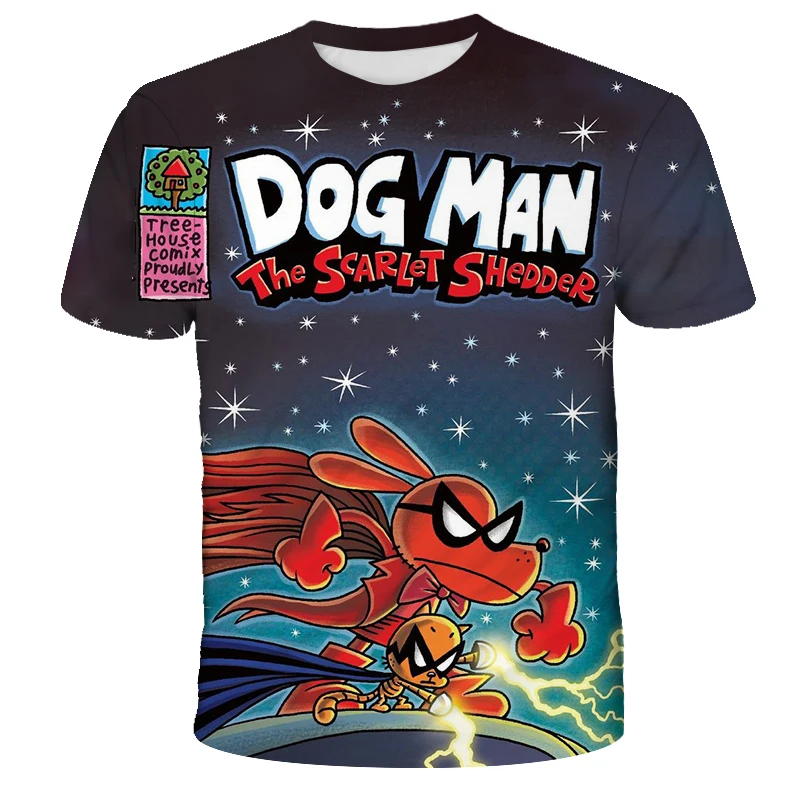 The Scarlet Shedder Cartoon Dog Man 3D Kid T-shirt