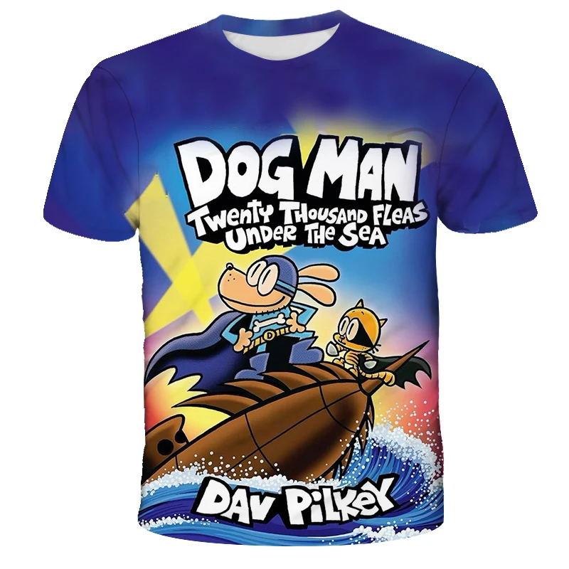 Twenty Thousand Fleas Under The Sea Cartoon Dog Man 3D Kid T-shirt