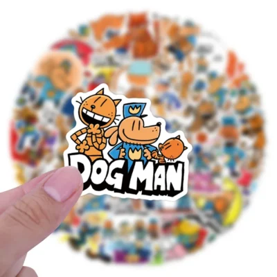 55Pcs Cartoon Anime Dog Man Graffiti Stickers