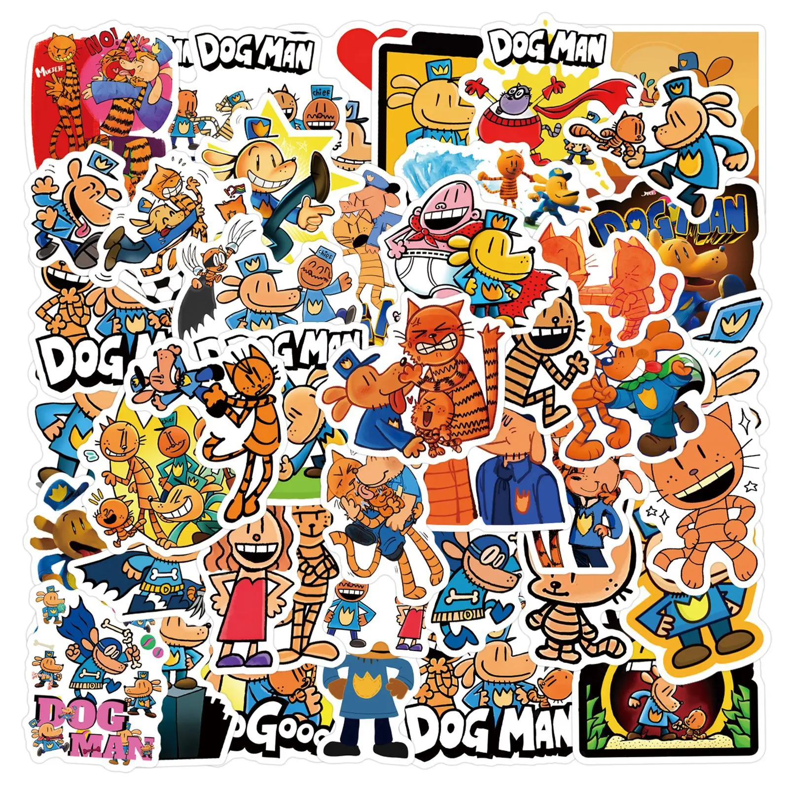 55Pcs Cartoon Anime Dog Man Graffiti Stickers - Image 3