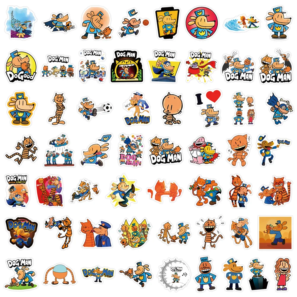 55Pcs Cartoon Anime Dog Man Graffiti Stickers - Image 2