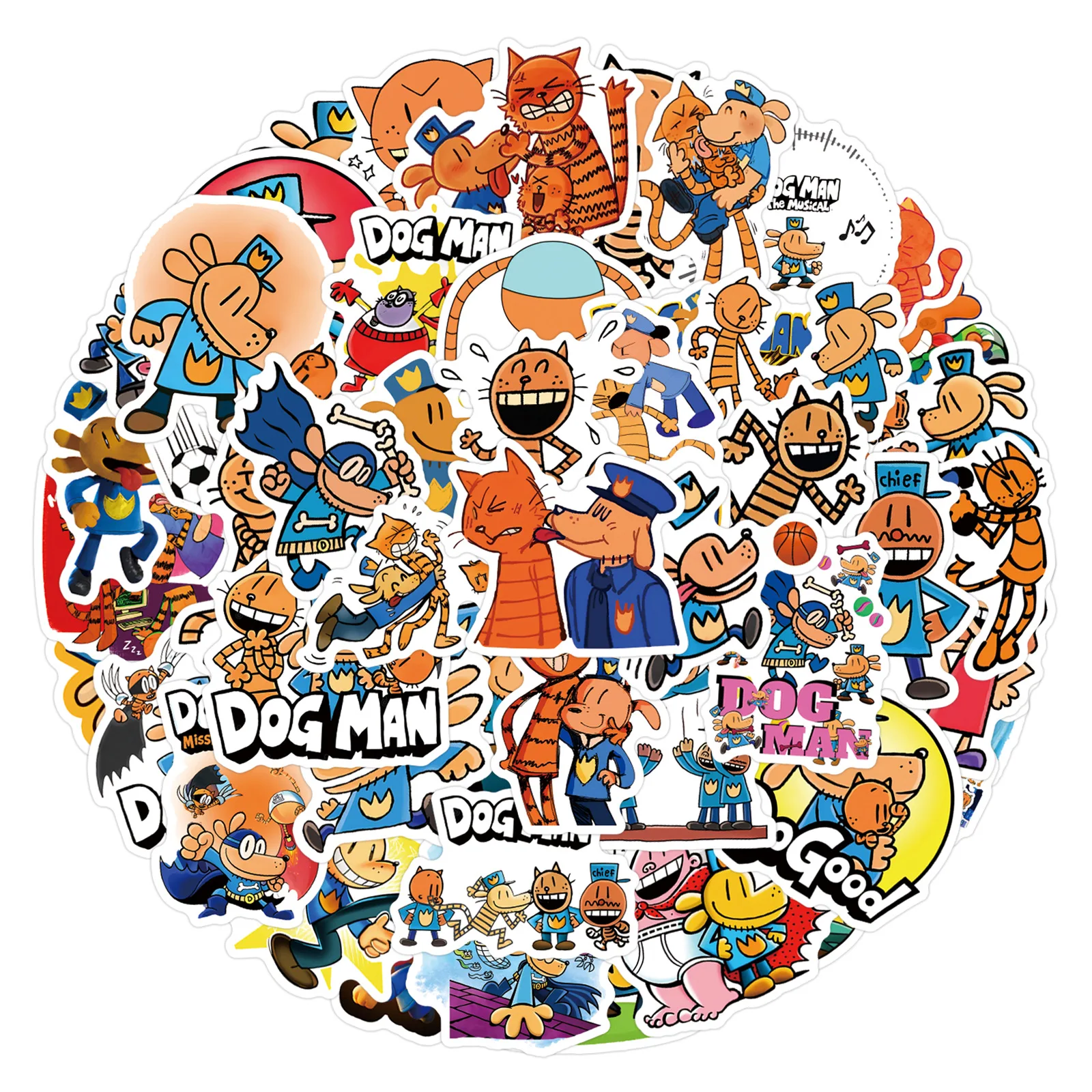 55Pcs Cartoon Anime Dog Man Graffiti Stickers - Image 4