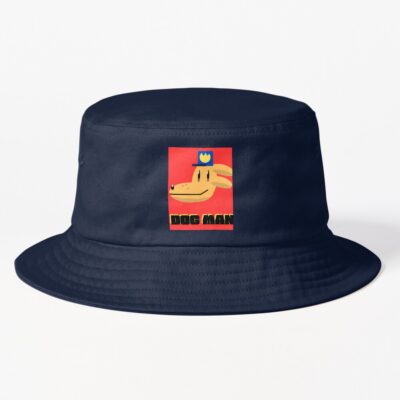 Dog Man Red Background Bucket Hat