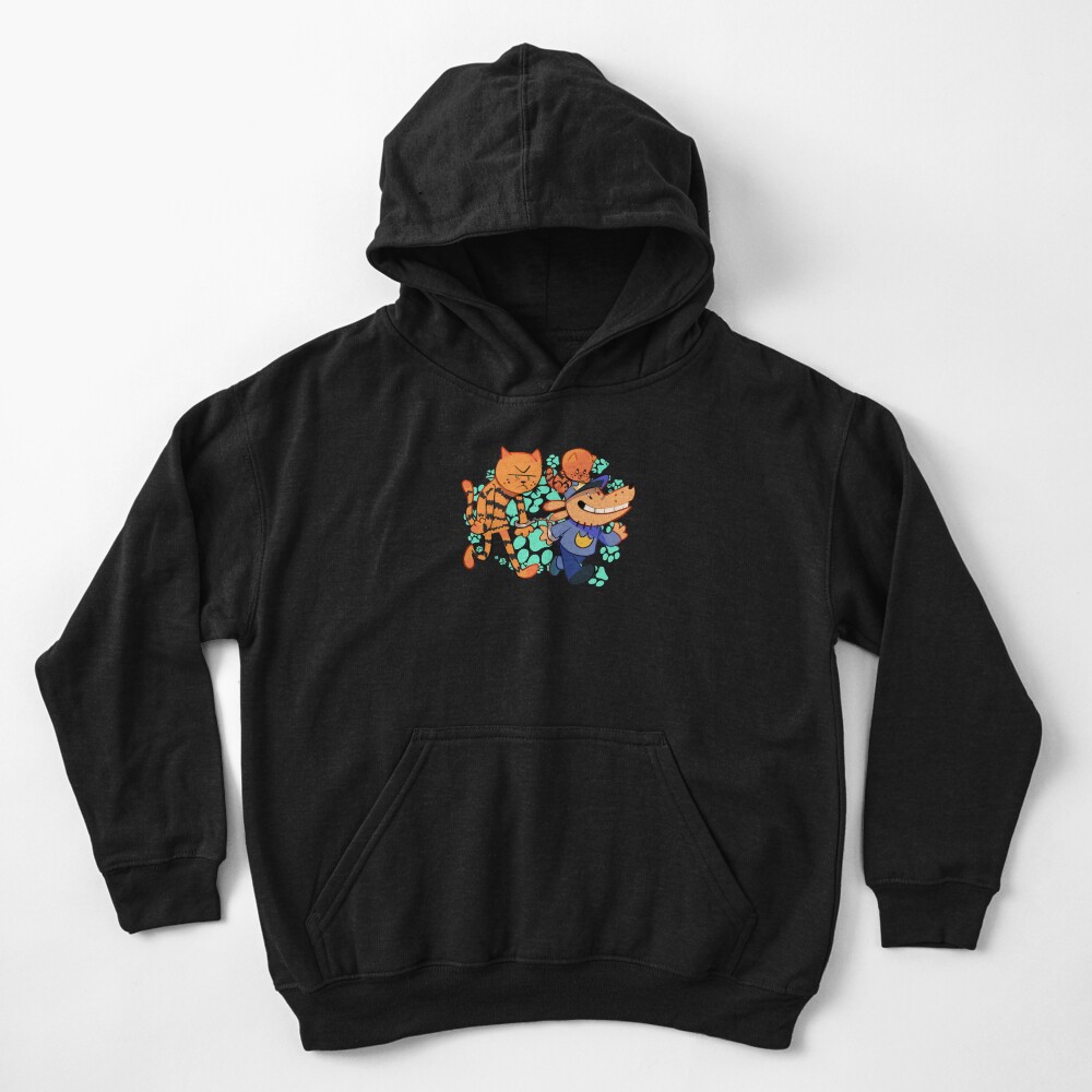 Dog Man Petey And Li'l Pettey Run Away Kids Hoodie - Image 3