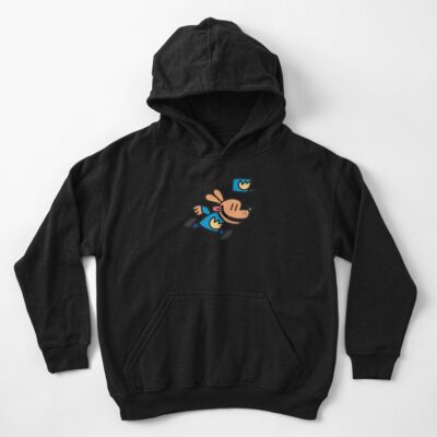 Dogman Cartoon Dog Man Running Kids Hoodie