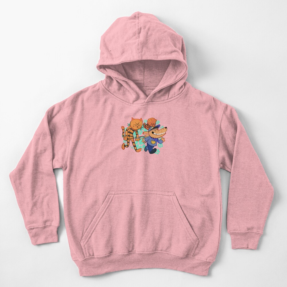 Dog Man Petey And Li'l Pettey Run Away Kids Hoodie - Image 2