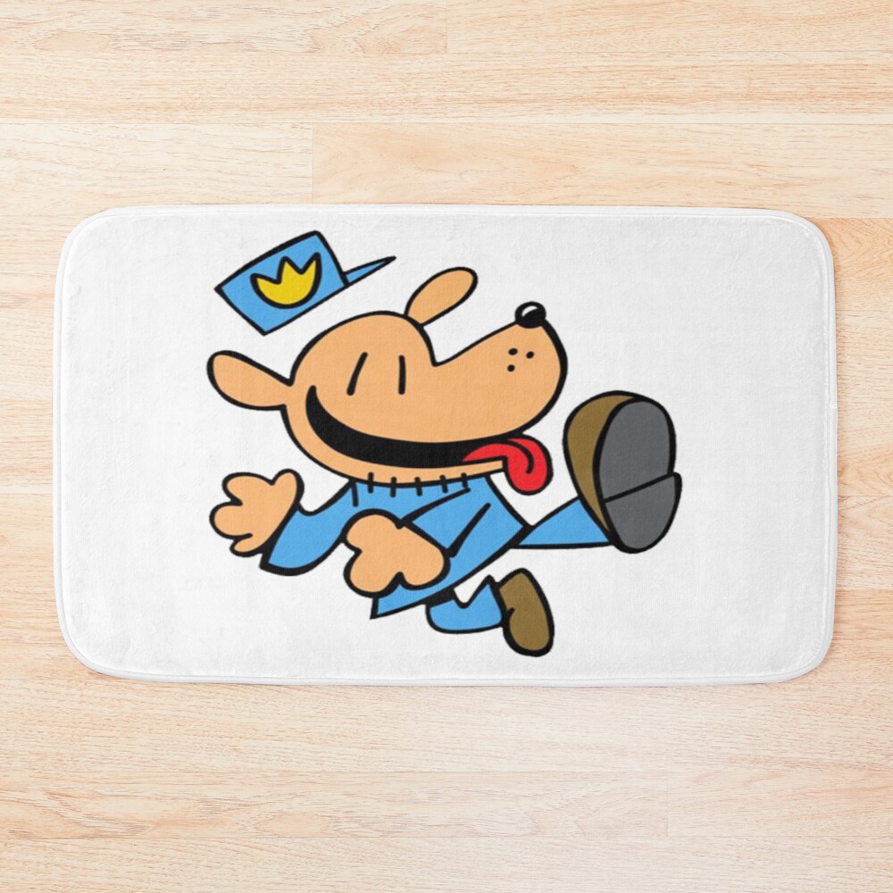Cartoon Kids Dog Man Jumping Bath Mat