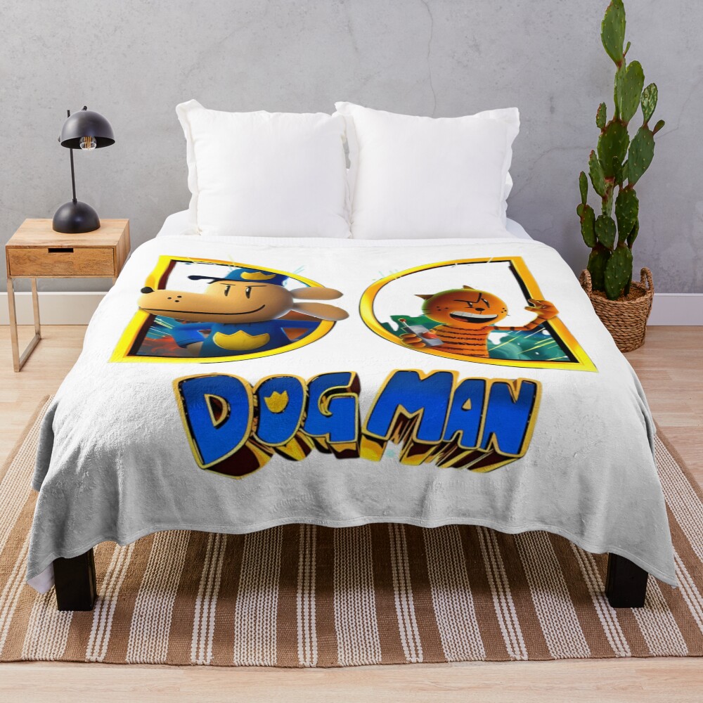 Dogman Cartoon Dog Man And Petey Throw Blanket
