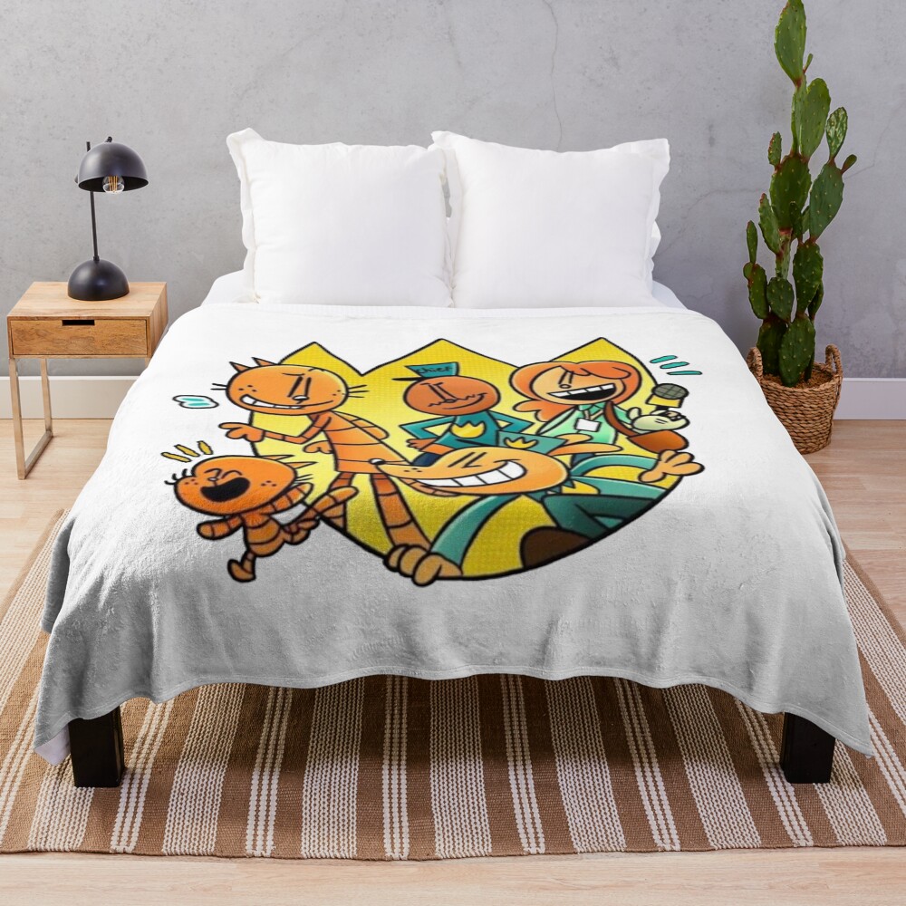 Dog Man Petey The Cat And Dogman Throw Blanket