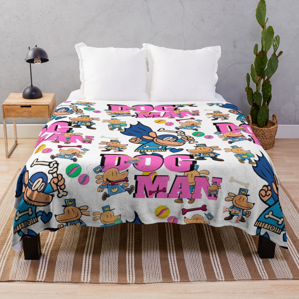 Dogman Colorful Throw Blanket