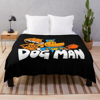 Dog Man Petey And Li'l Pettey Throw Blanket