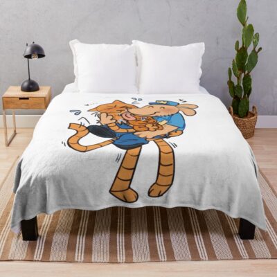 Dogman Petey The Cat X Dog Man Throw Blanket