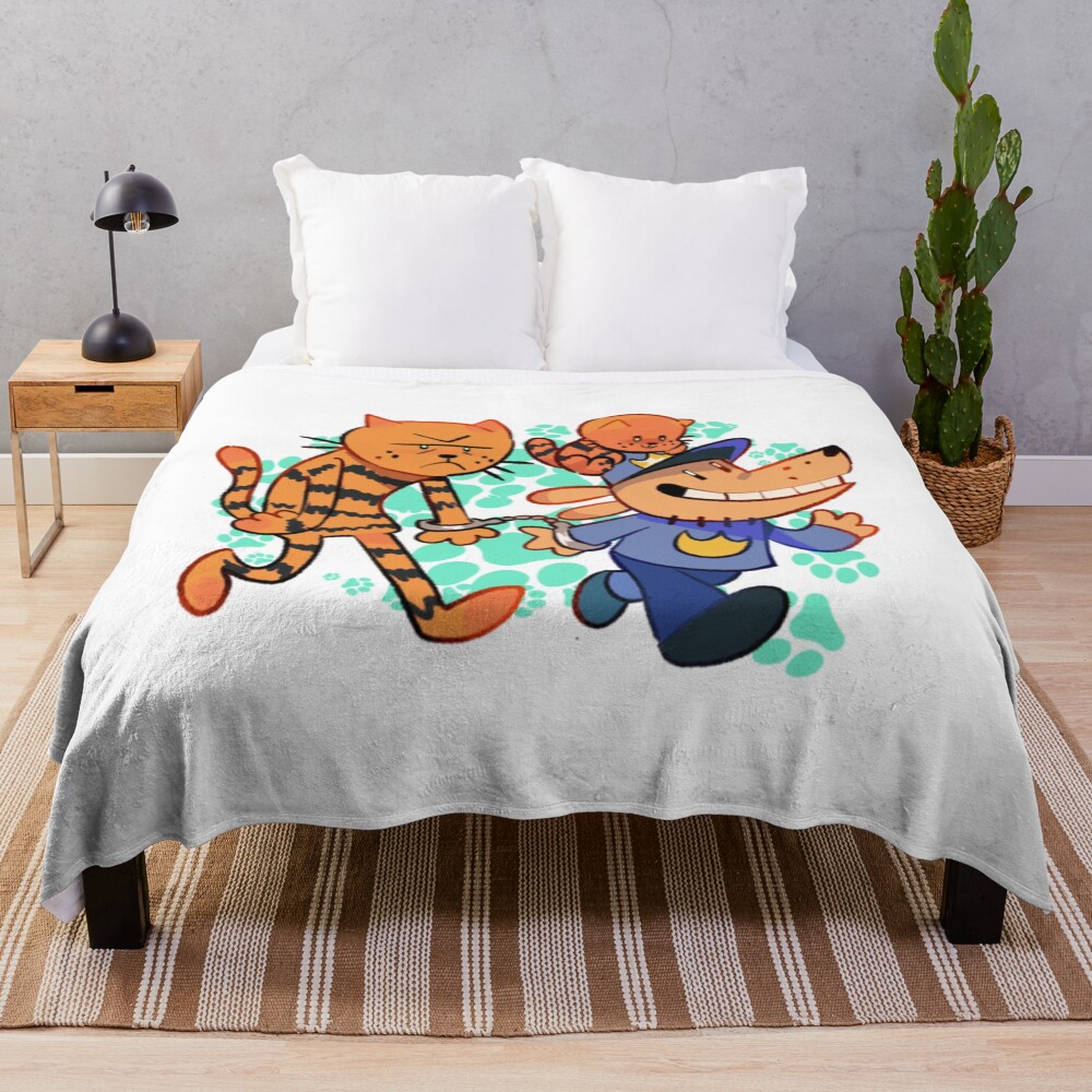 Dogman Cartoon Kids Happy Throw Blanket