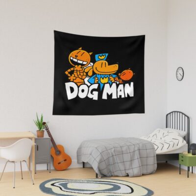 Dog Man Dog Man Petey And Li'l Pettey Tapestry