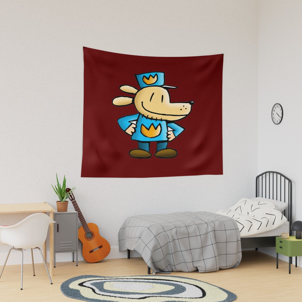 Dogman Red Background Tapestry