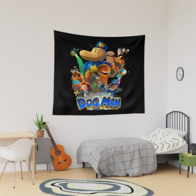 Dog Man Dreamwork Tapestry