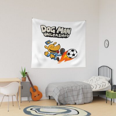 Dogman Unleashed Play Football Tapestry