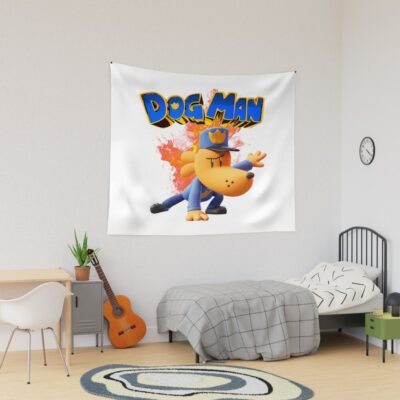 Dogman Cartoon Colorful Tapestry