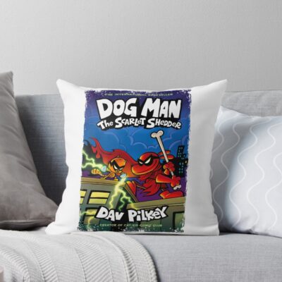 Dog Man The Scarelet Shedder Throw Pillow
