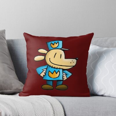 Dogman Red Background Throw Pillow