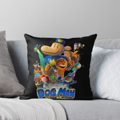 Dog Man Dreamwork Throw Pillow