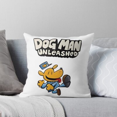 Dogman Cartoon Unleashed Throw Pillow