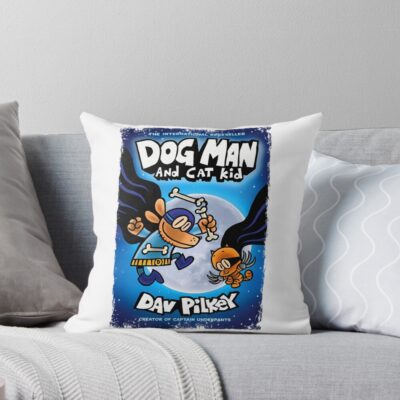 Dog Man And Cat Kid Throw Pillow