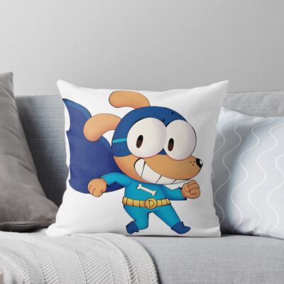 Bark Knight Dogman Throw Pillow