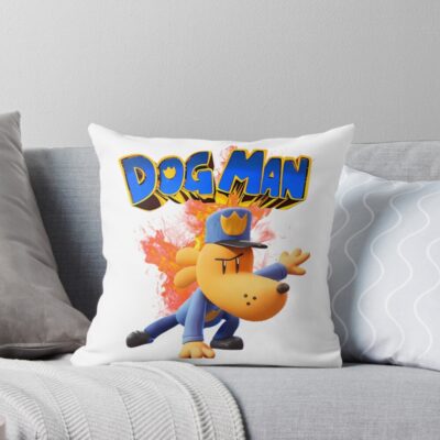 Dogman Cartoon Colorful Throw Pillow