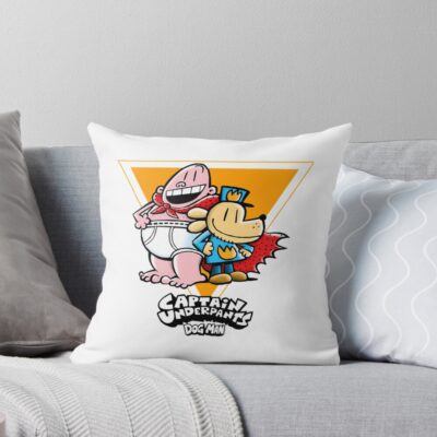 Dogman Cartoon Kids Dog Man Captain Underpants Throw Pillow